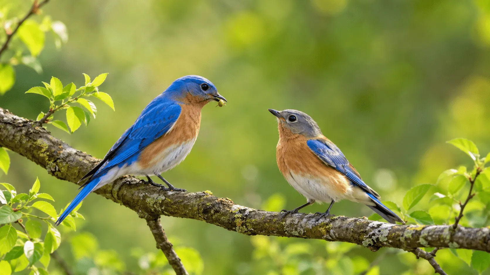 Pair of birds during courtship as an example of how birds mate
