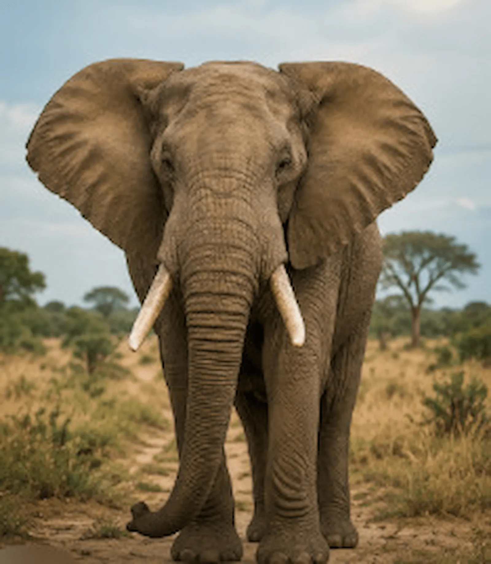 Elephant standing in its natural habitat
